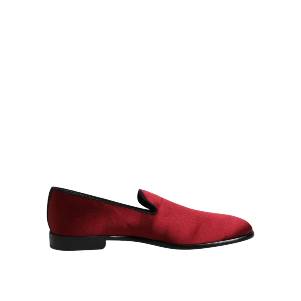 Dolce & Gabbana Men's Red Velvet Slip On Loafers Size 11 Uk