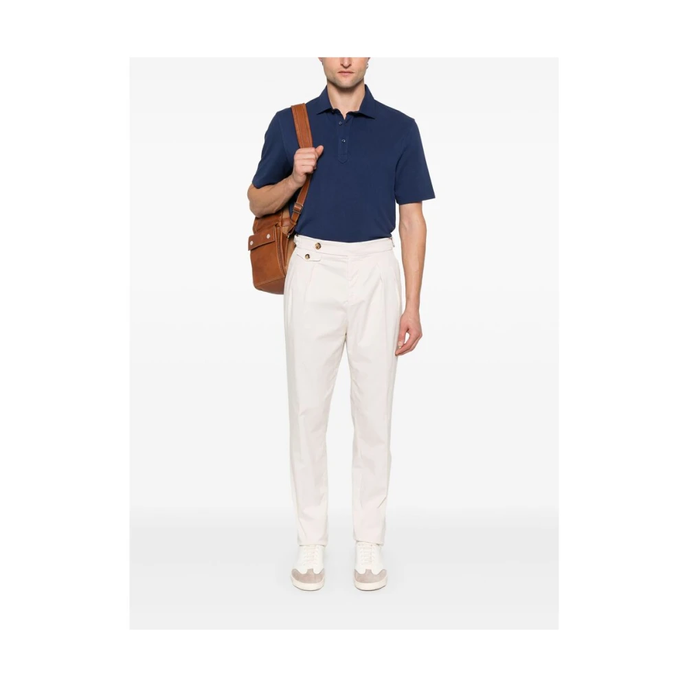 BRUNELLO CUCINELLI Beige Broek met Verstelbare Taille White Heren