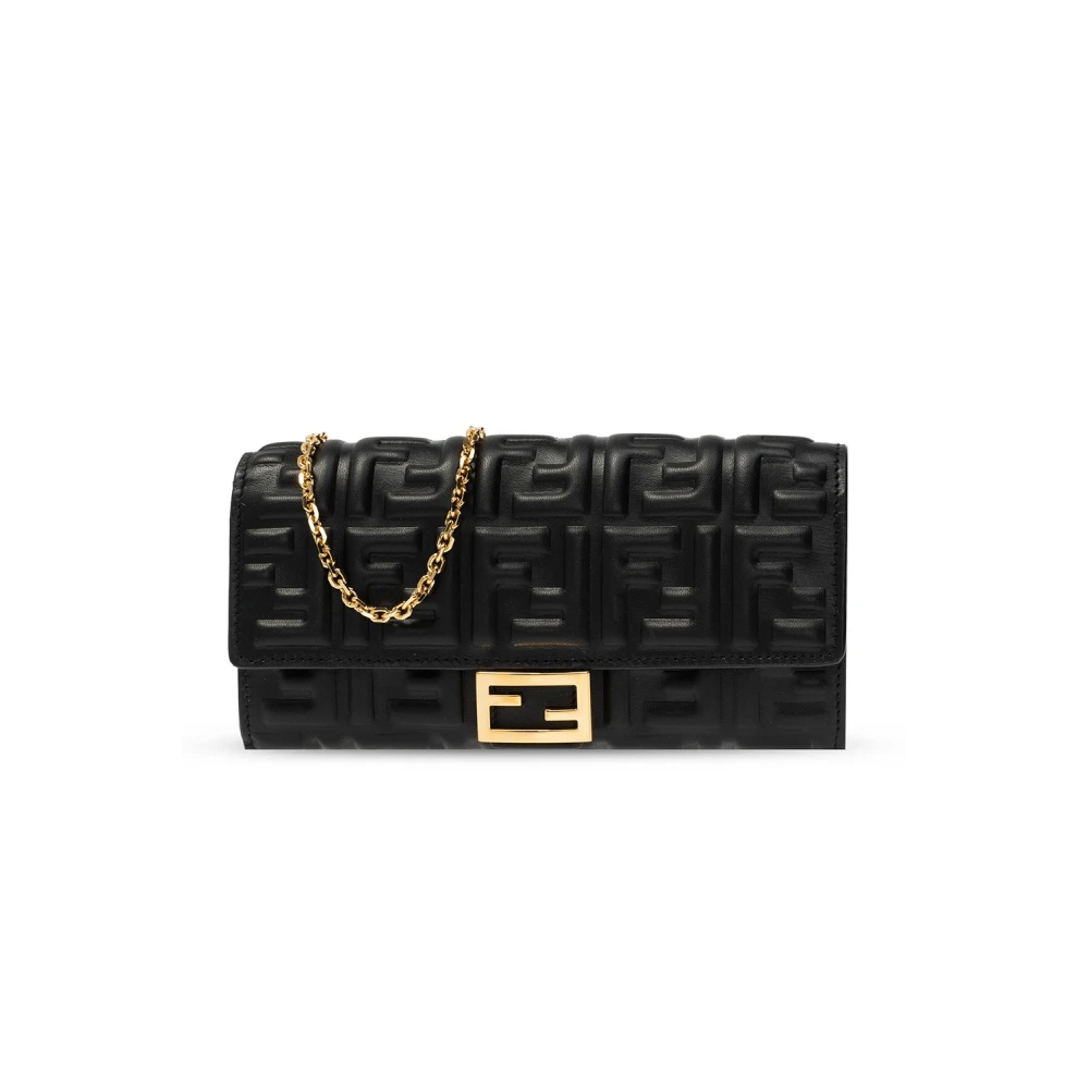 Fendi Women's Black Wallets & Cardholders, One Size, Baguette Wallet On Chain