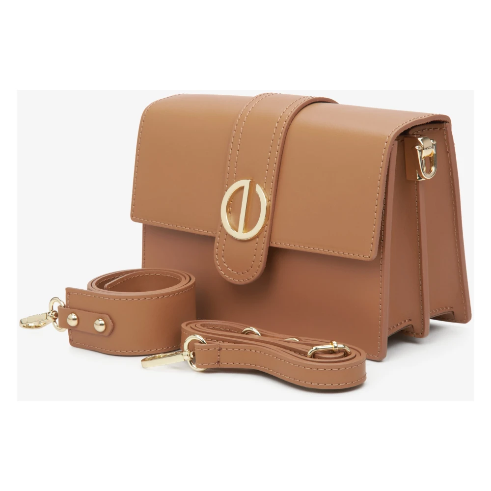 Estro Dames Bruine Italiaanse Leren Handtas Er00114778 Brown Dames