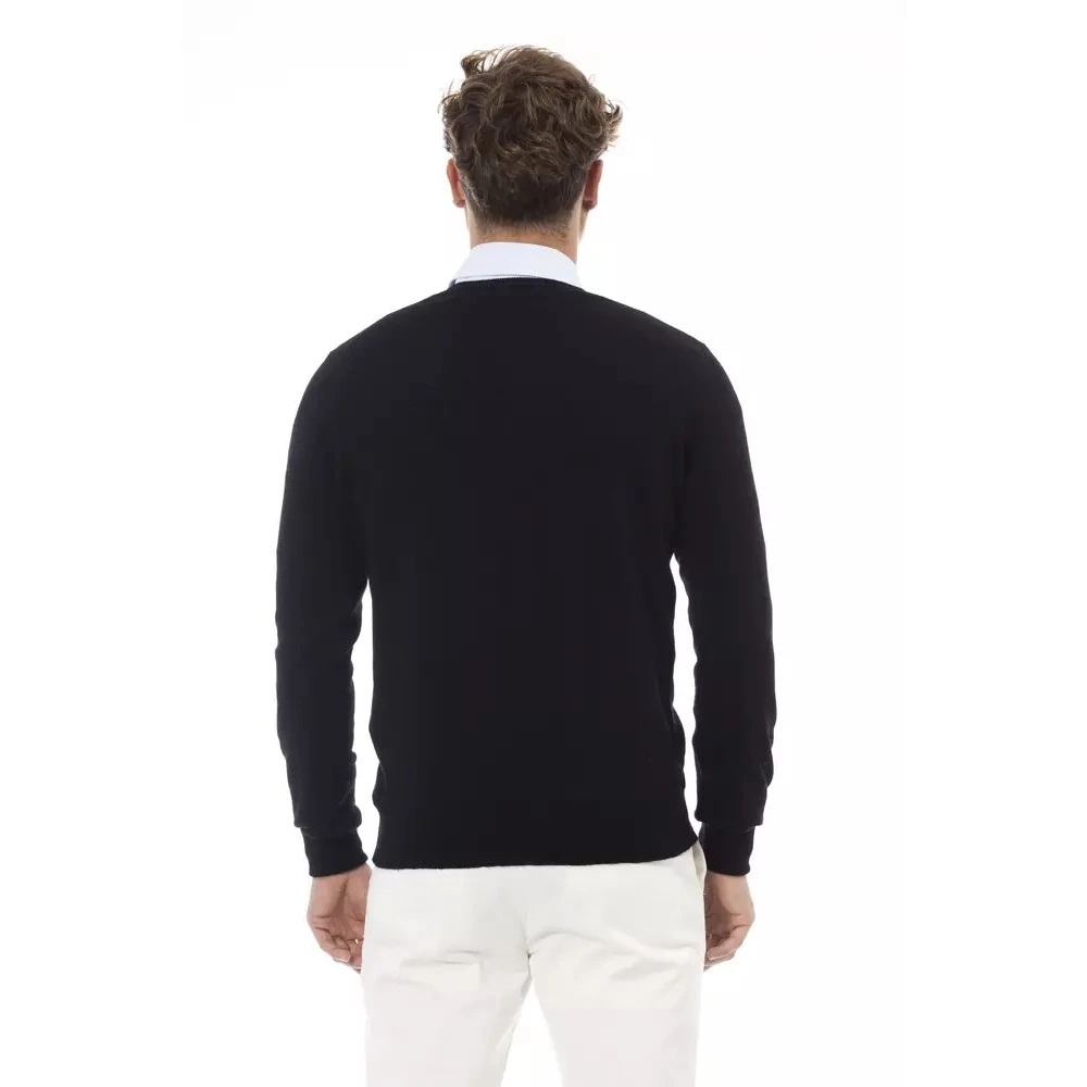 Alpha Studio Elegante V-hals Trui Black Heren