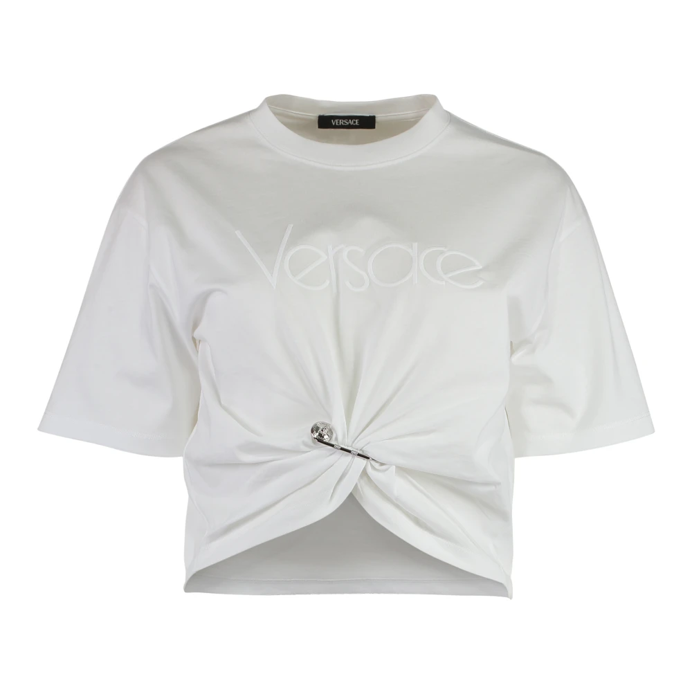 Versace Klassiek Wit Katoenen T-Shirt White Dames