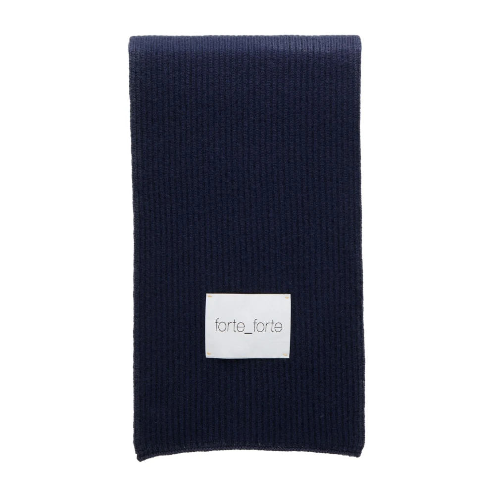 Forte Kasjmierwol Geribbelde Sjaal Blauw Black Dames