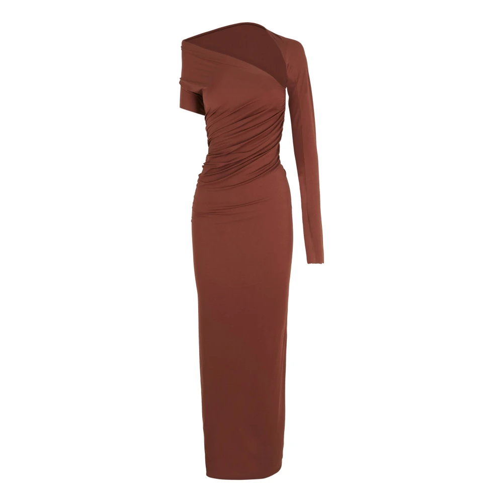 Cortana Asymmetrische Cupro Stretch Jurk Red Dames