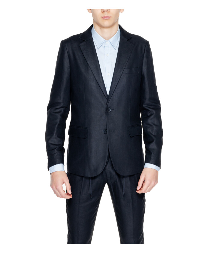 blazer-en-melange-de-lin-noir-avec-boutons