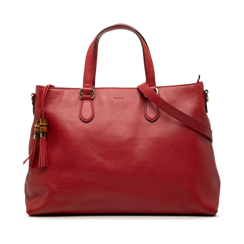 Gucci Vintage Women's Red Vintage Handbags, One Size, Pre-Owned Leather Tote Bag