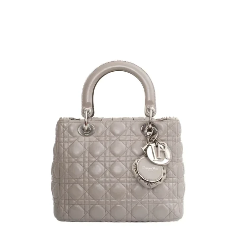 Dior Vintage Pre-owned Leather dior-bags Gray Dames