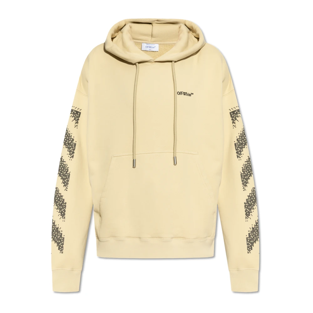 Off White Sweatshirt met logo Beige Heren