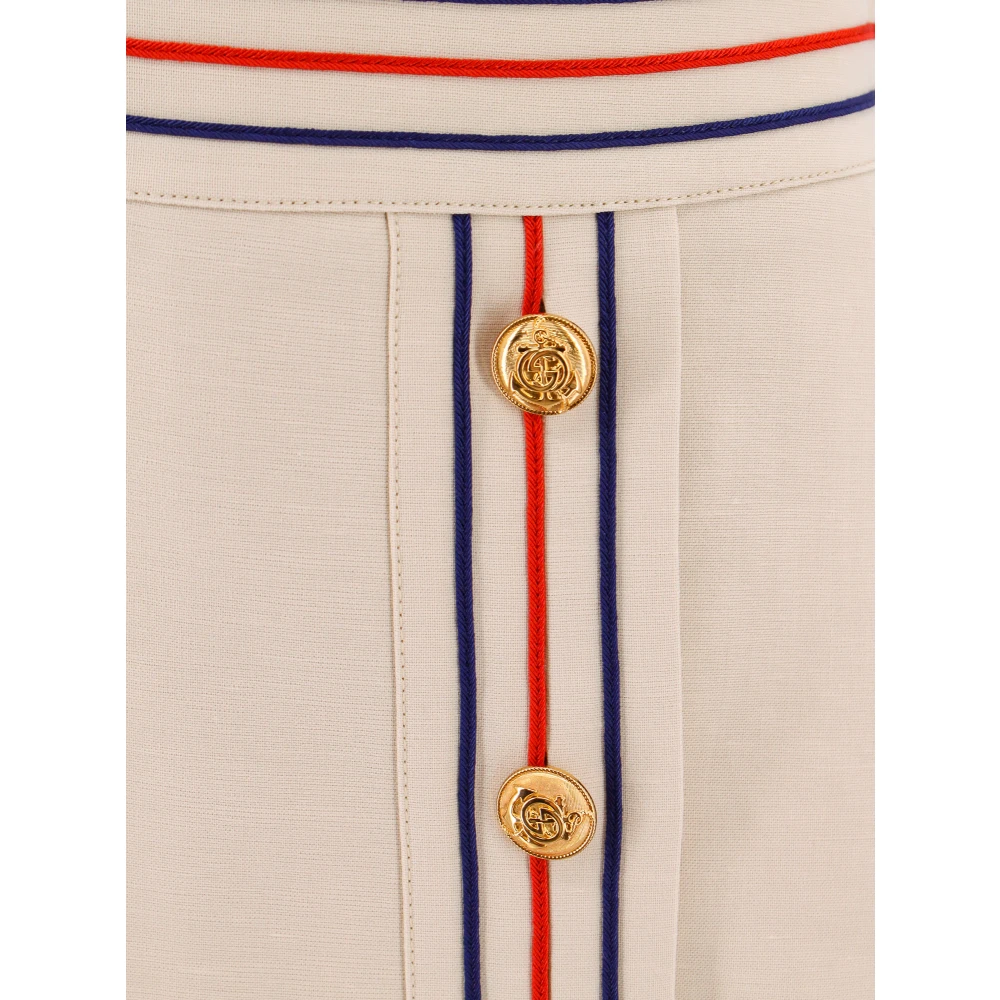 Gucci Linnen en Katoenen Mini Wikkelrok Beige Dames