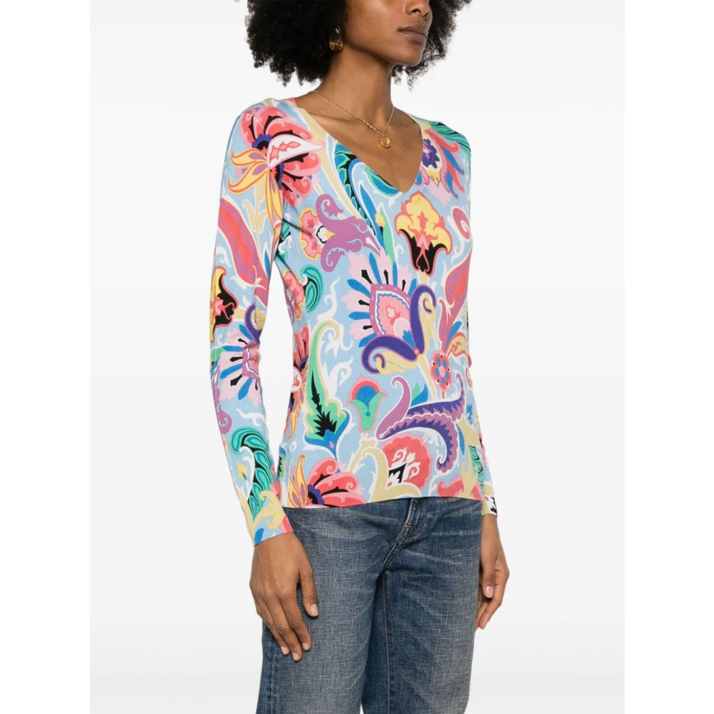 ETRO Blauwe Sweater Dameskleding Multicolor Dames
