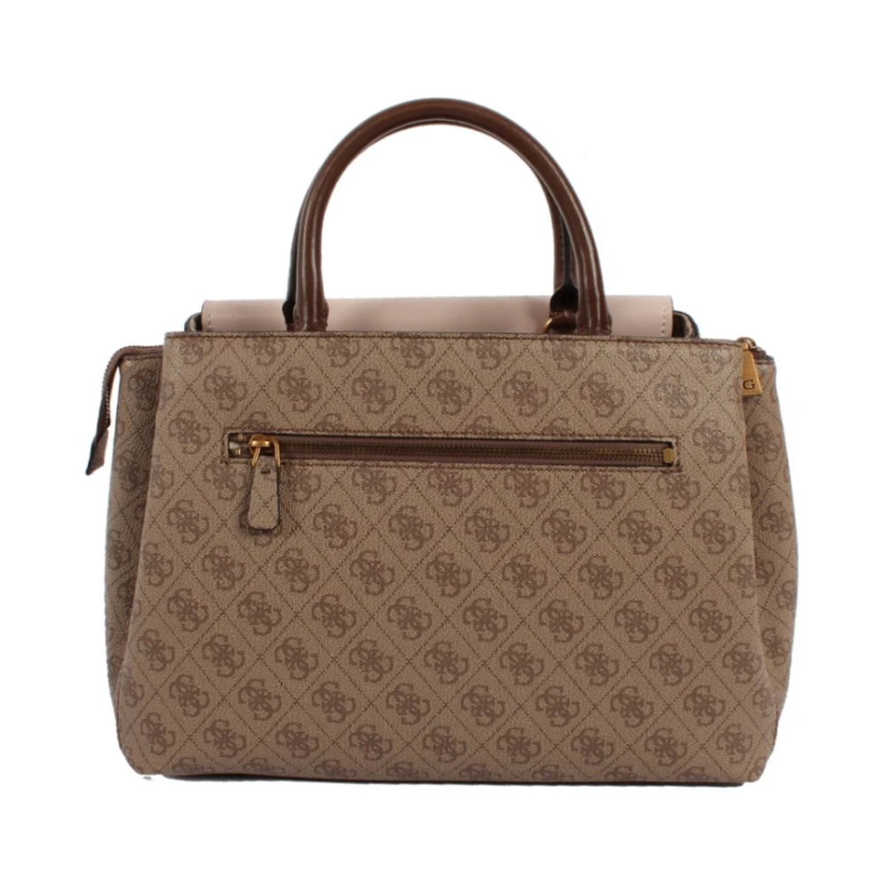 Guess Beige Schoudertas met Ritssluiting Brown Dames