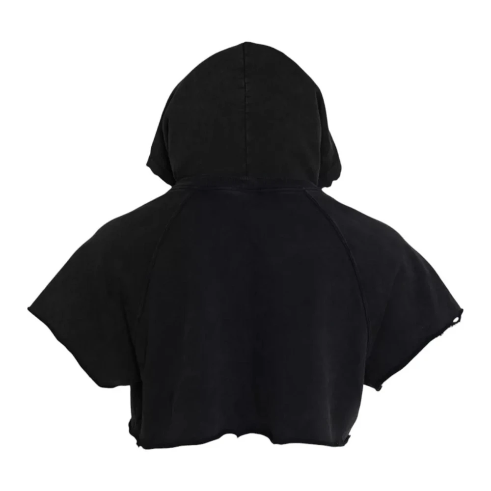 Dolce & Gabbana Zwarte Katoenen Hoodie Crop T-shirt Black Heren