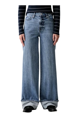 High-Rise Cuffed Wide Leg