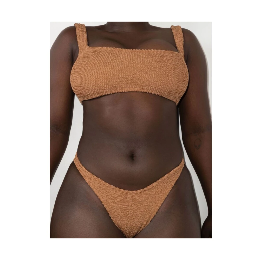 Hunza G Cocoa-Brown Bandeau Strandkleding Brown Dames