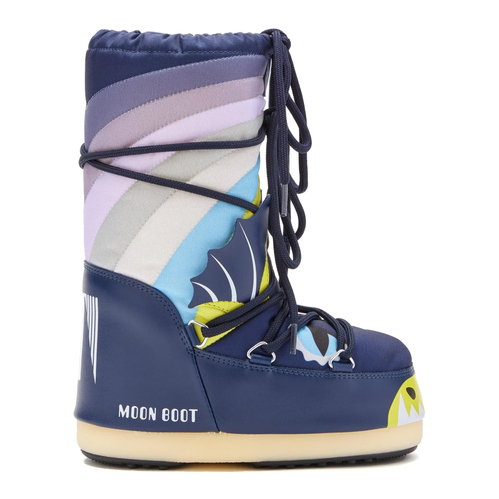 Moon Boot Blå Drak Ankelboots för Juniorer Multicolor, Unisex