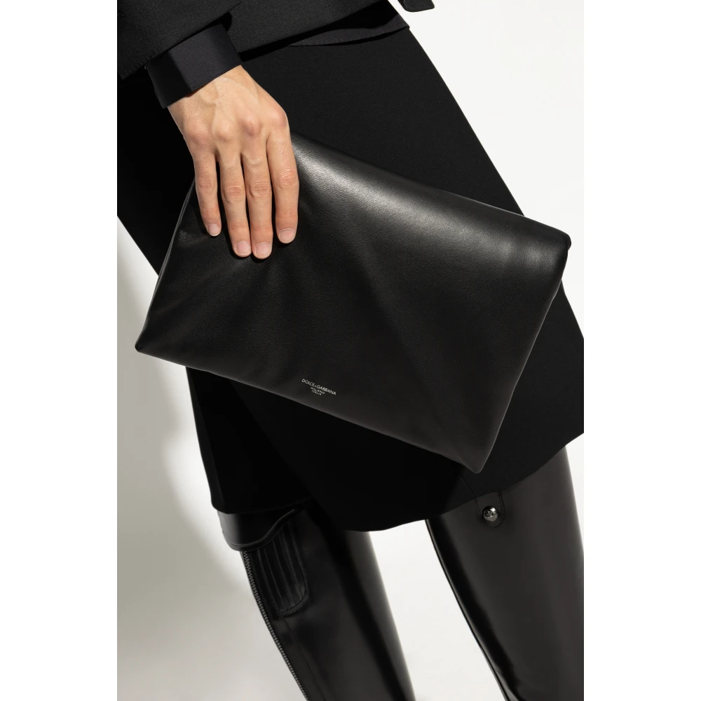 Dolce & Gabbana Leren schoudertas Black Heren