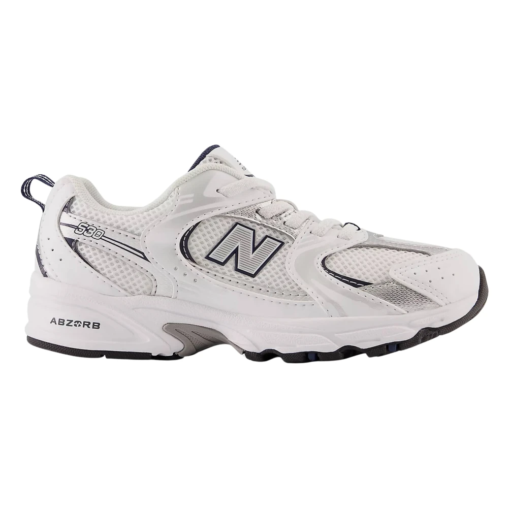New Balance Unisex Kids White Kids Sneakers, 34 1/2 Eu, 530 Bungee Lace Trainers