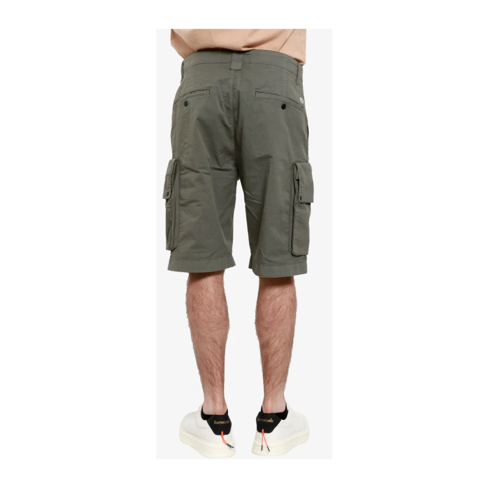 C.P. Company Agave Katoenen Shorts met Logo Green Heren