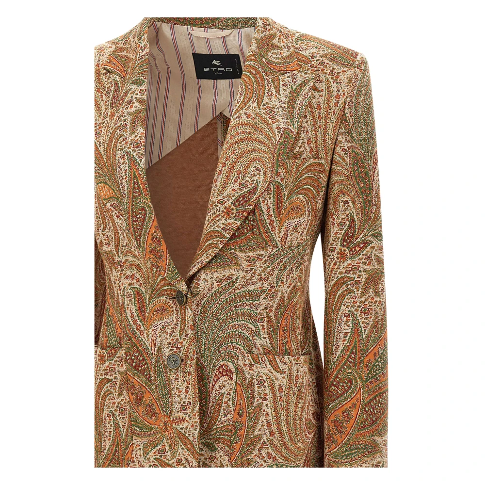 ETRO Paisley Jacquard Blazer Oranje Orange Dames