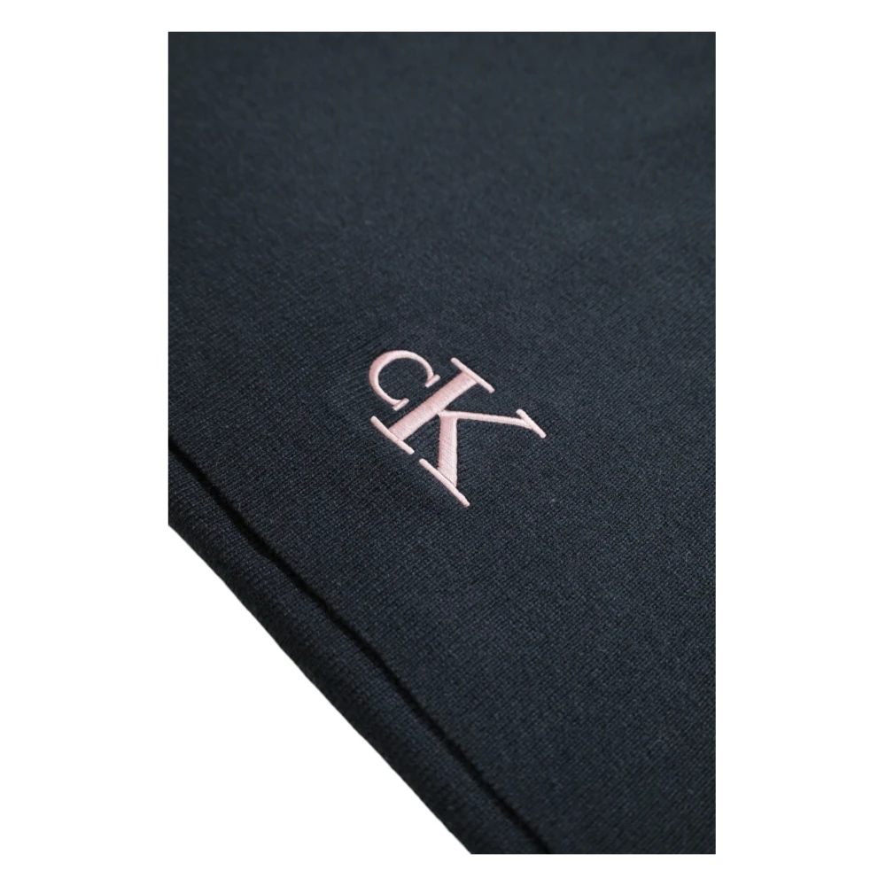 Calvin Klein Geborduurde Monogram Sjaal Herfst Winter Black Dames