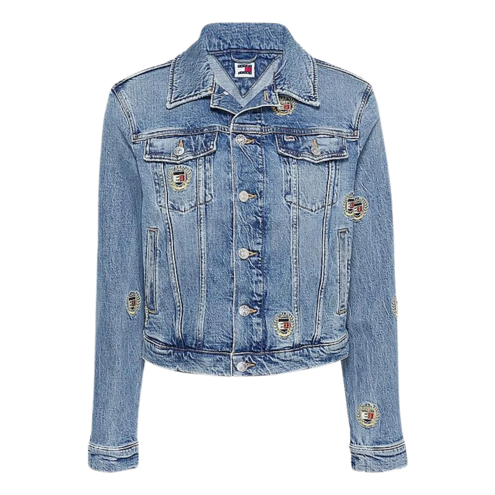 Tommy Hilfiger Denim jack met geborduurd logo Blue Dames