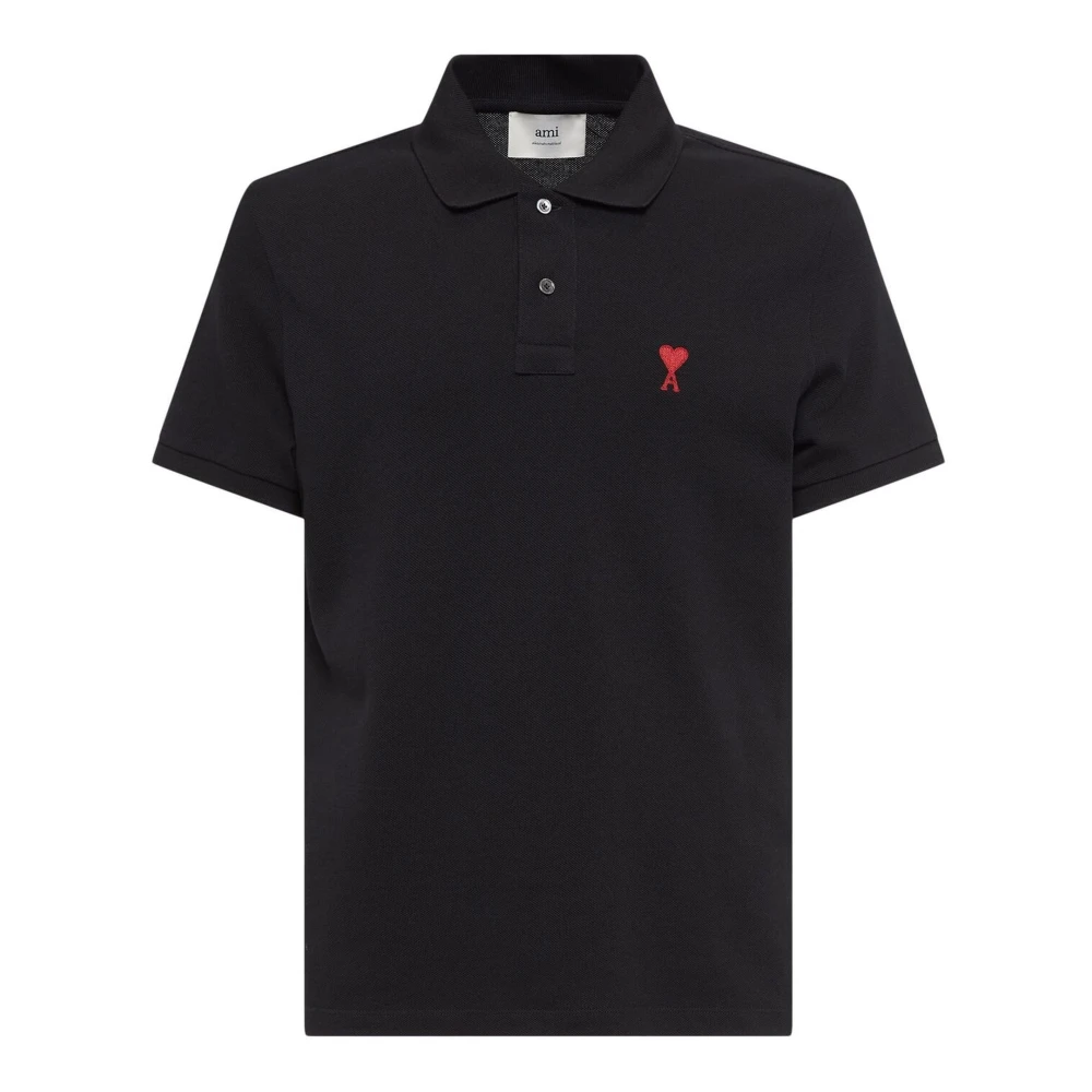 Ami Paris Zwarte Polo Shirt Black Dames