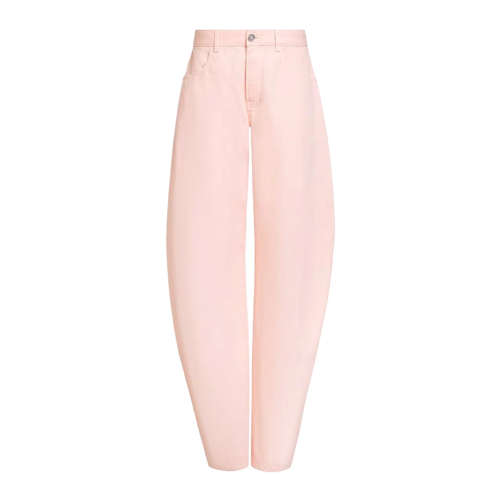 Alaïa Pink Loose Fit Jeans, Female, 2XS, Round Denim Trousers
