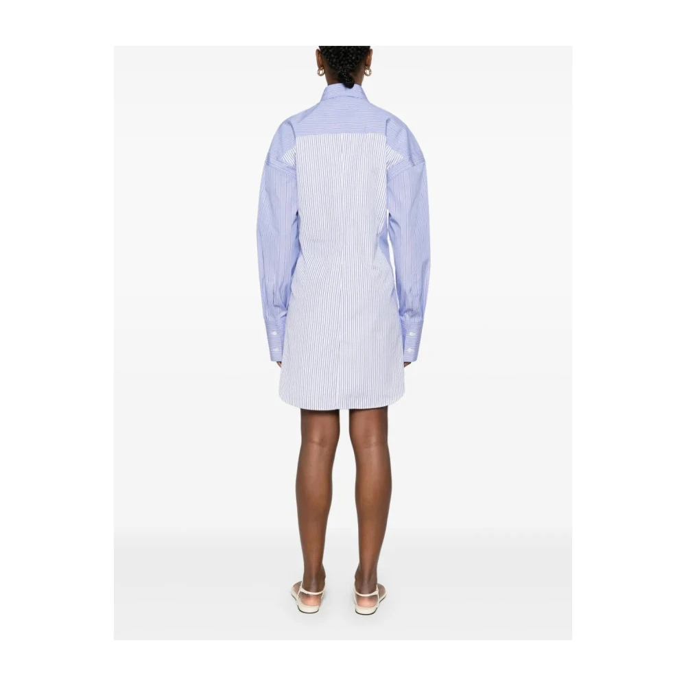 Stella Mccartney Gestreepte Shirt Mini Jurk Blue Dames