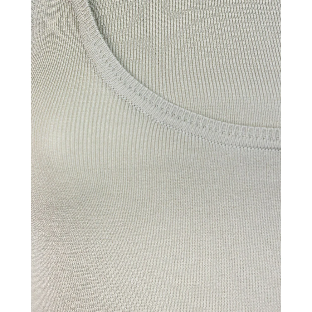 PATRIZIA PEPE Grijze Gebreide Top Dubbele Laag Reguliere Lengte Gray Dames