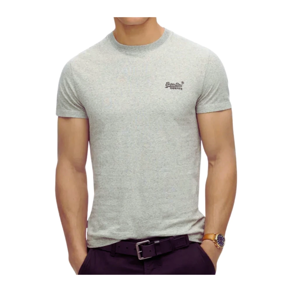 Superdry Men's Gray T-Shirts, Xl, Embroidered Logo Essential T-Shirt