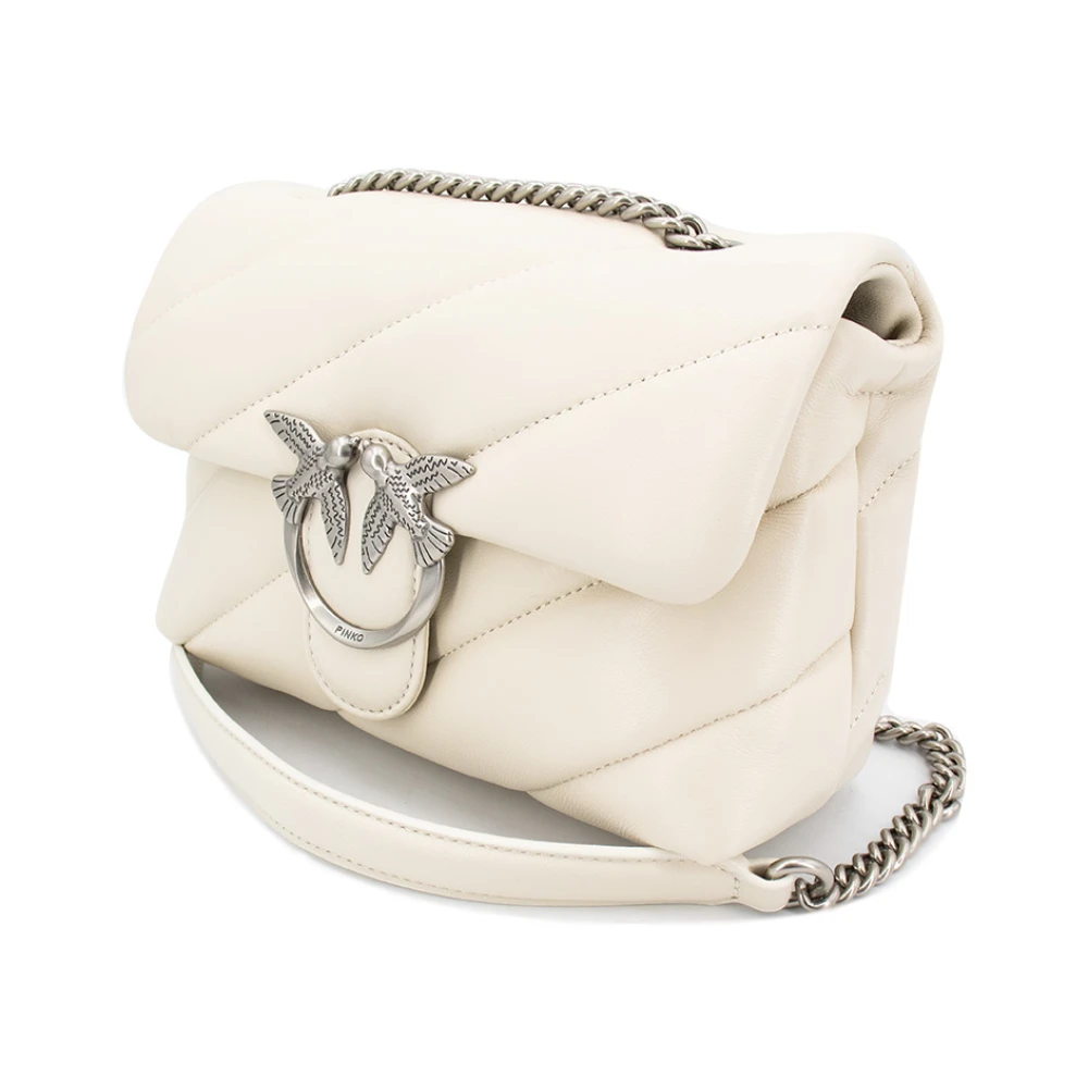 pinko Gewatteerde Love Birds Mini Tas White Dames