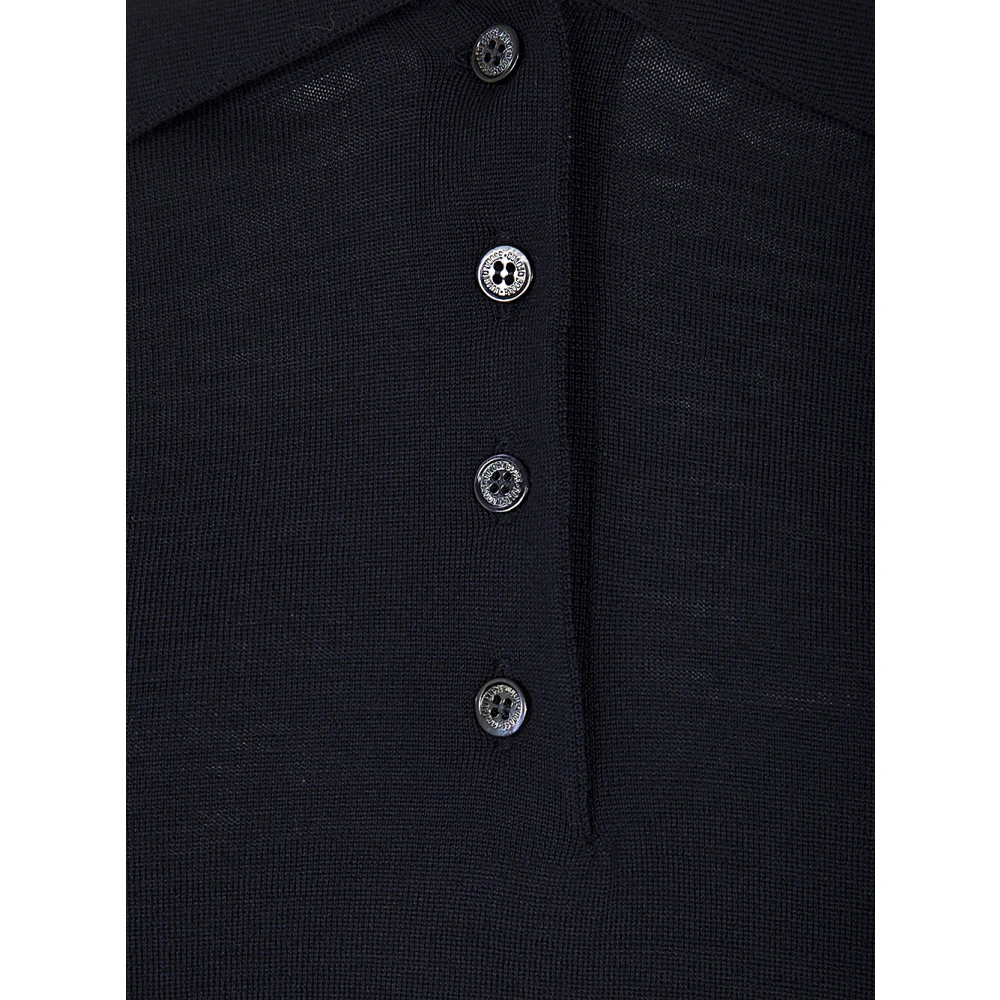 Golden Goose Navy Knit Polo Blue Dames