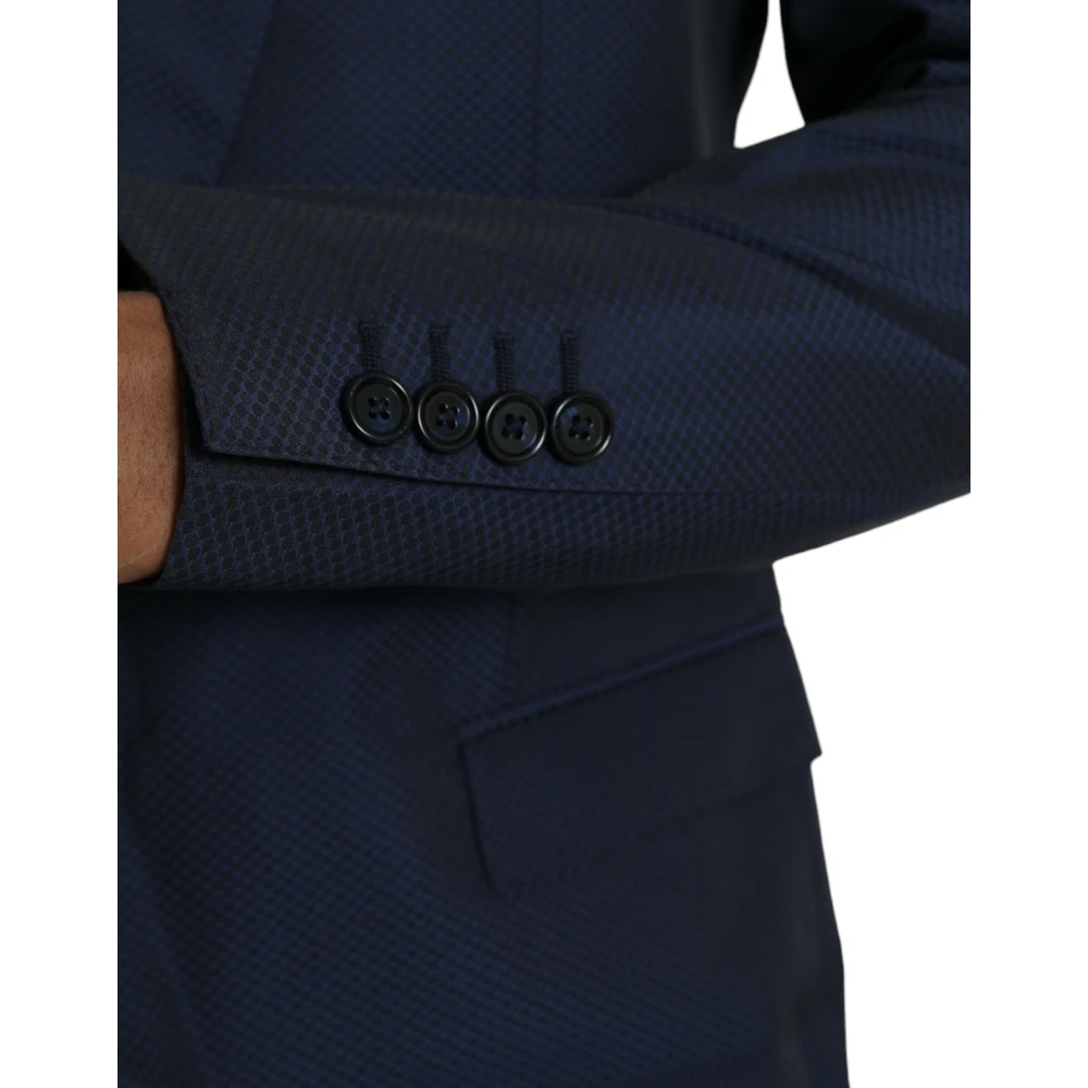 Dolce & Gabbana Blauwe Martini Single Breasted Blazer Blue Heren