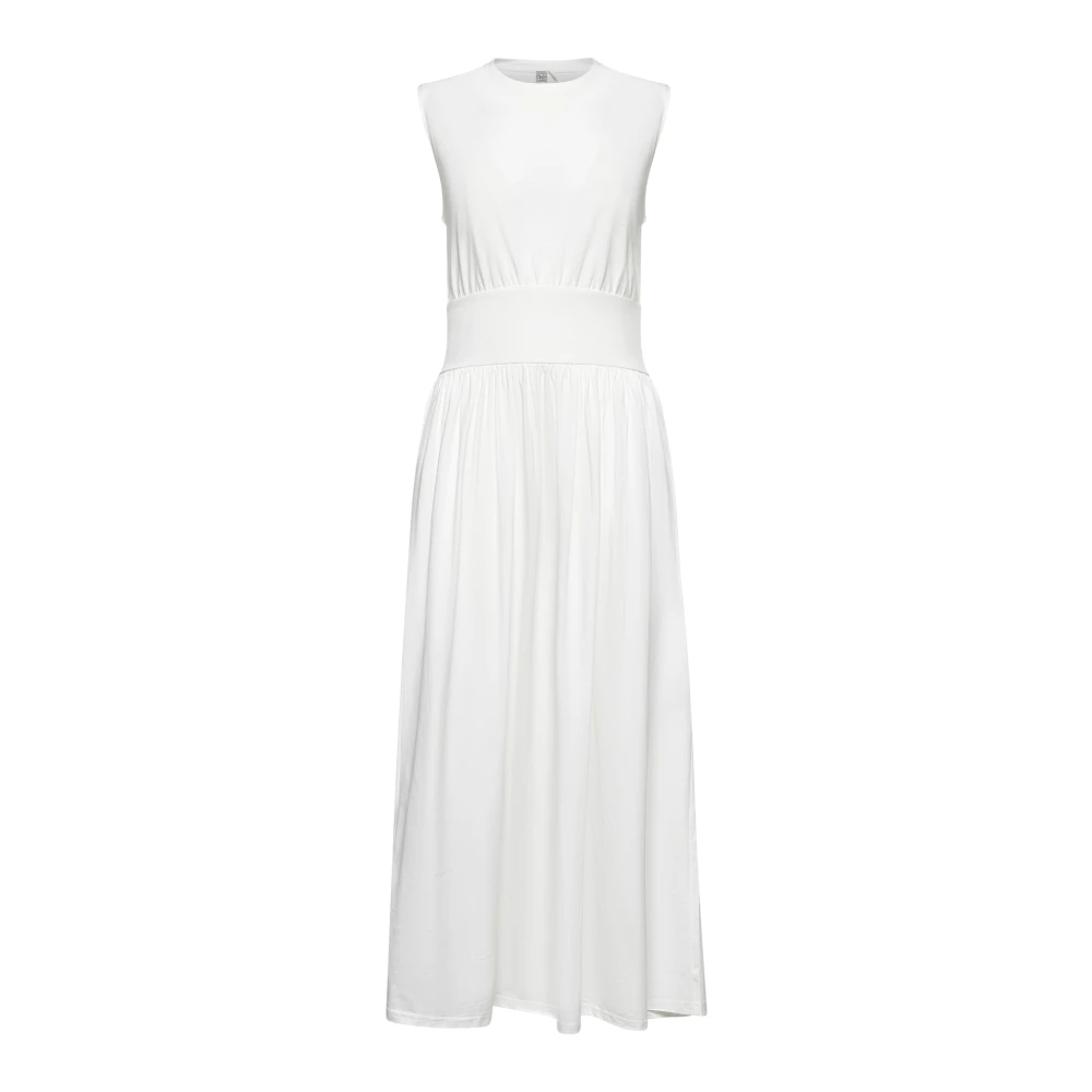 TotêMe Beige Jurk met Wijd Uitlopende Rok Beige Dames
