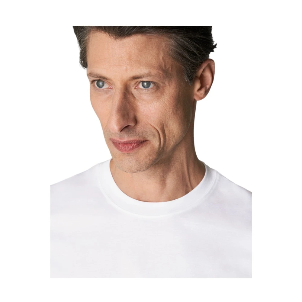 Eton Luxe Katoenen Crewneck T-shirt White Heren