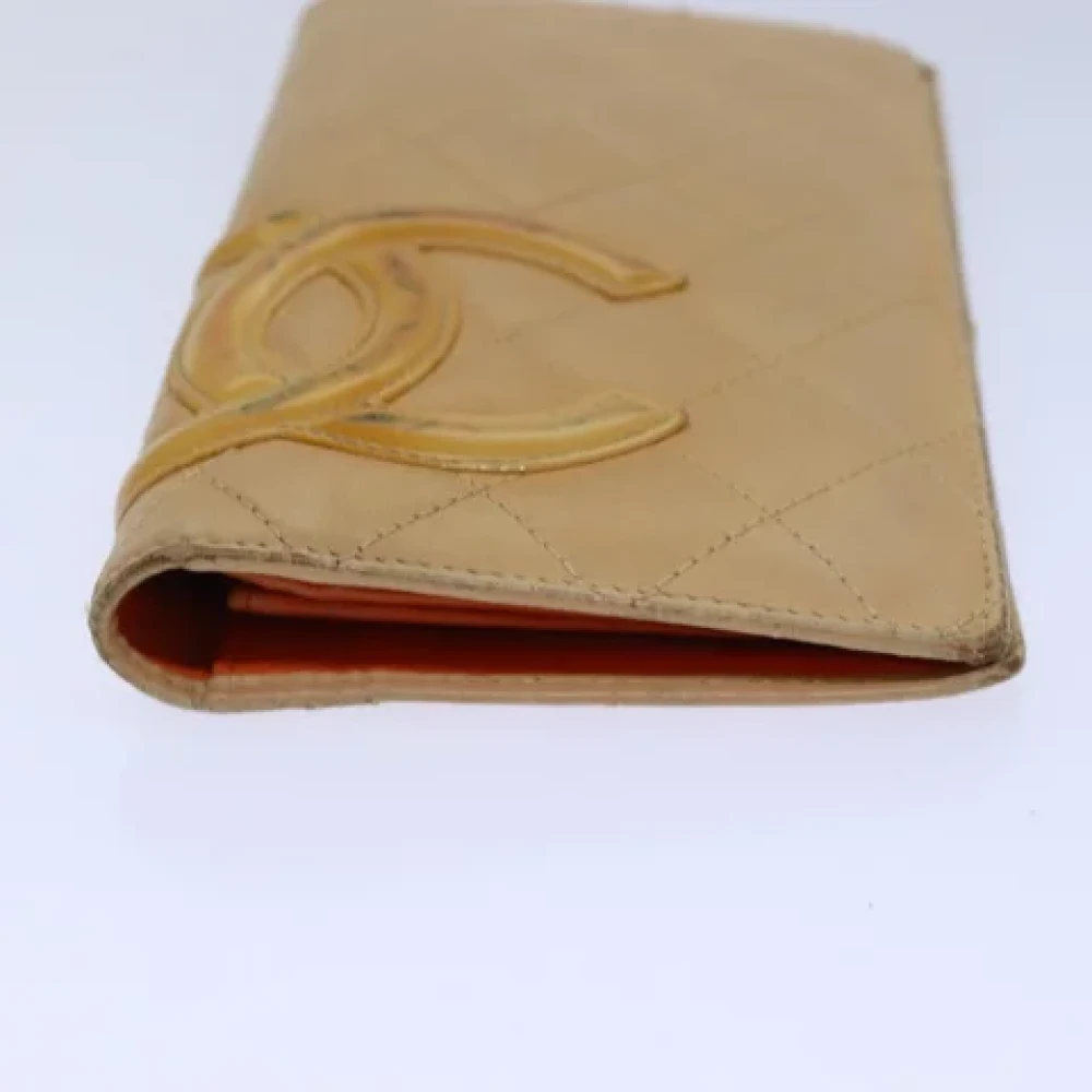 Chanel Vintage Pre-owned Leather wallets Beige Dames