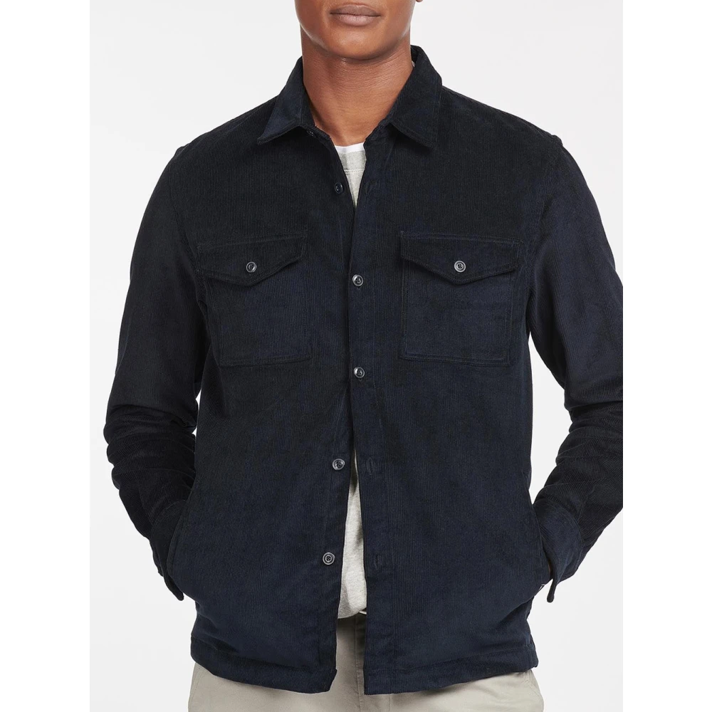 Barbour Blauwe Cord Overshirt Casual Shirt Blue Heren