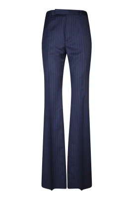 Slim Fit Randiga Skräddade Byxor