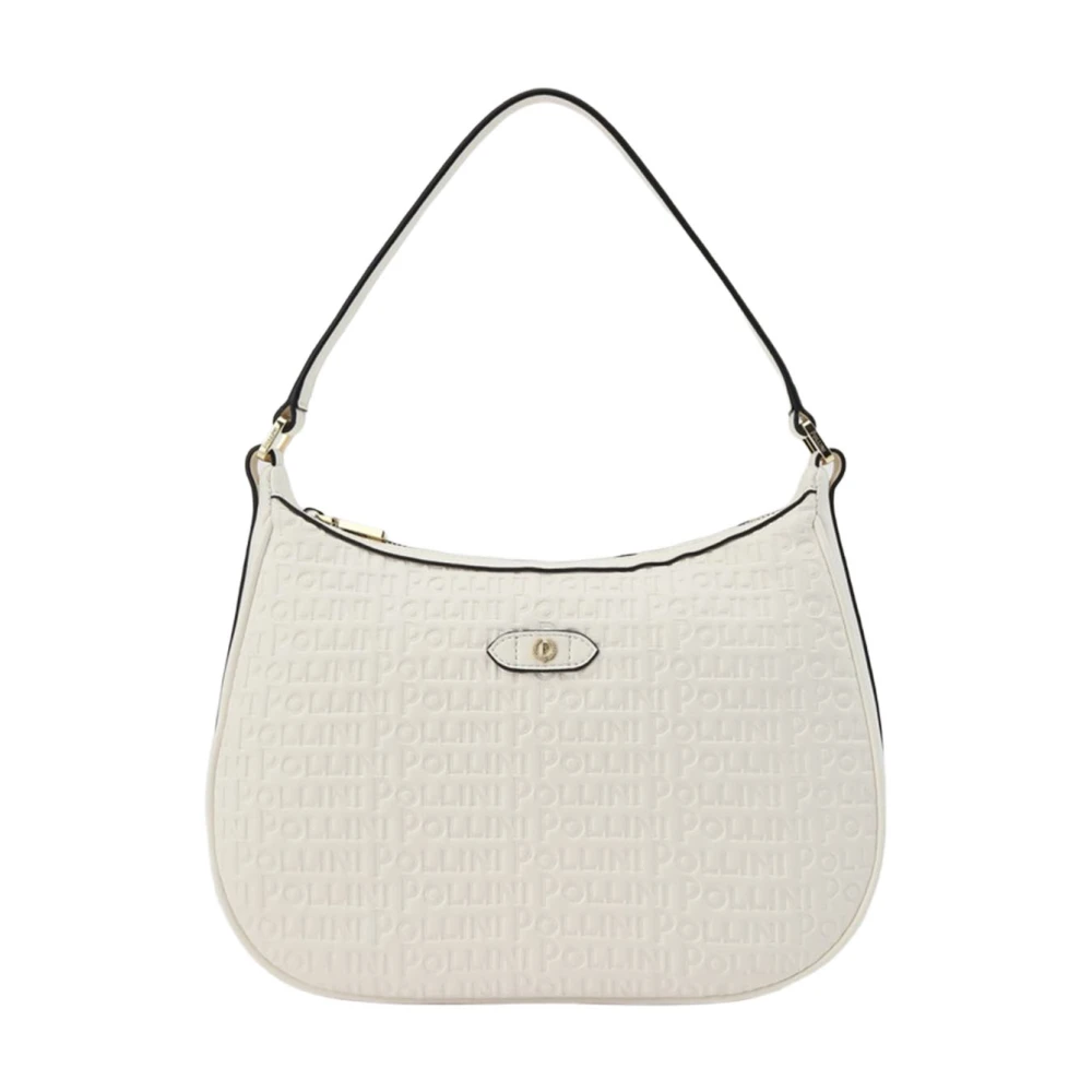 Pollini Femme Blanc Sacs, Taille: One Size Sac À Bandoulière Hobo Avec Logo