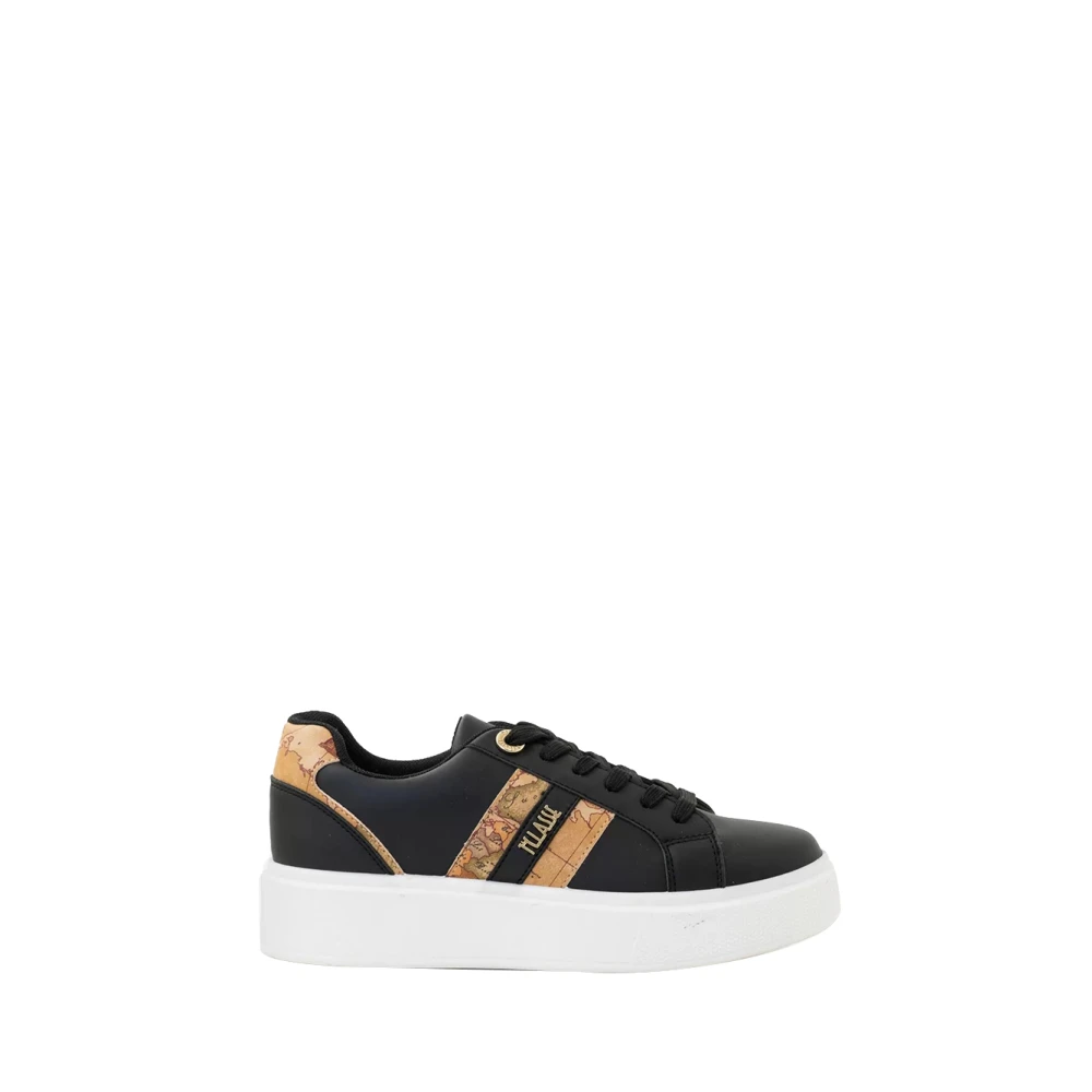 Alviero Martini 1A Classe Black Sneakers, Female, 3 Uk, Trainers With Geo Print Detail