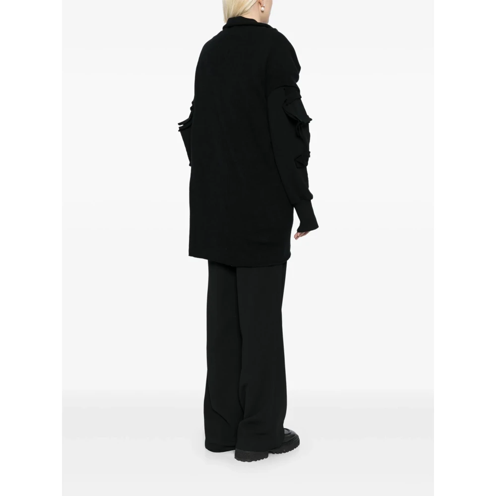 Yohji Yamamoto Zwart Mesh Wol Vest Black Dames