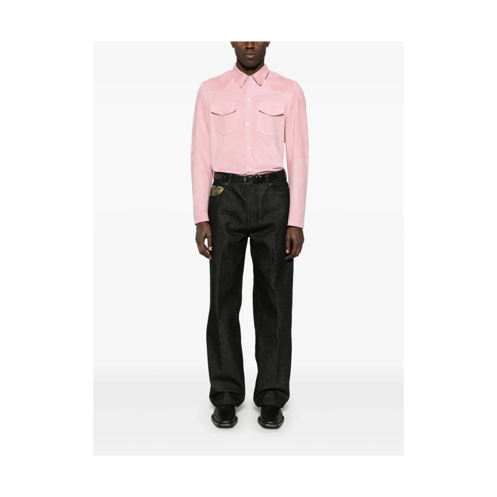 Salvatore Santoro Flamingo Pink Leren Jas Pink Heren