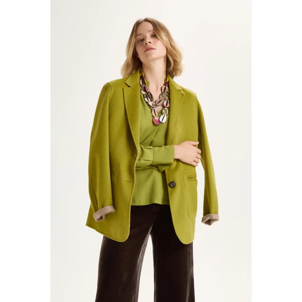 Maliparmi Omkeerbare Wol Reversjas Green Dames