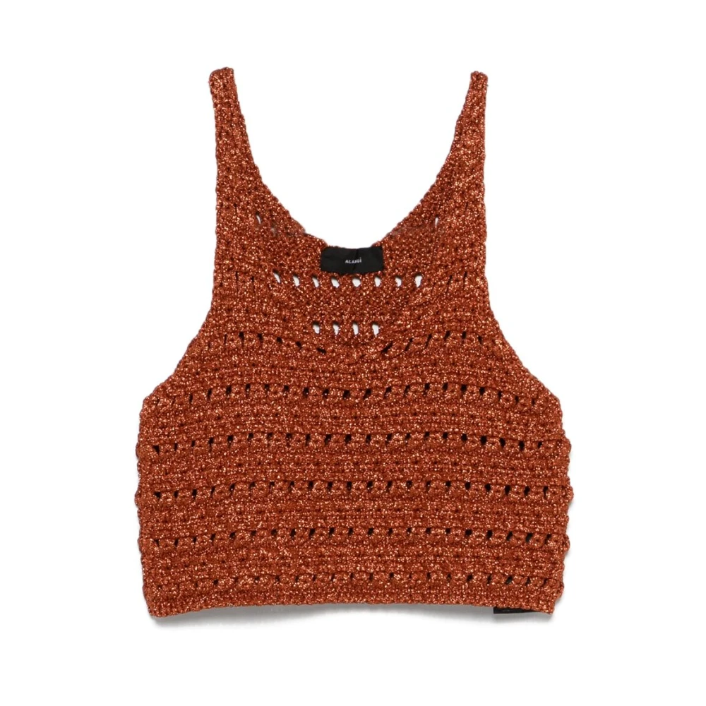 Alanui Roestbruine Mouwloze Top met Scoop Neck Brown Dames