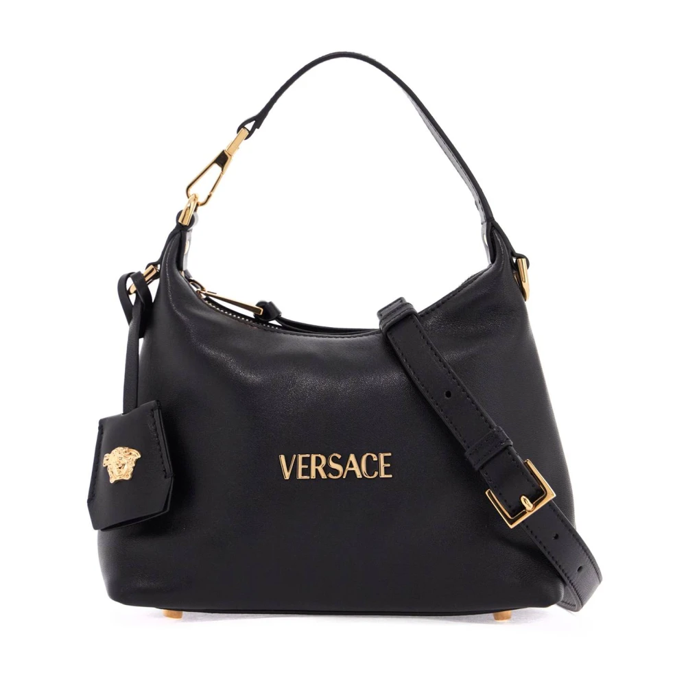 Versace Nappa Leren Hobo Tas Black Dames
