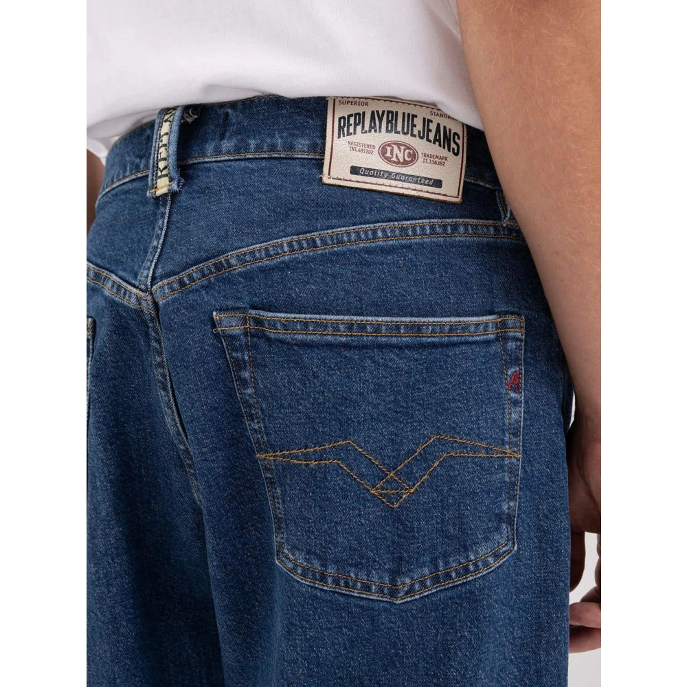 Replay Vintage Straight Fit Denim Jeans Blue Heren