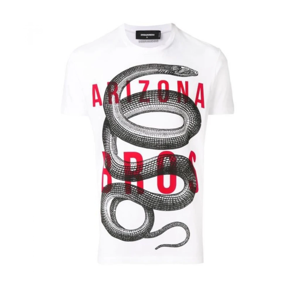Dsquared2 Tryckt Orm T-Shirt White, Herr