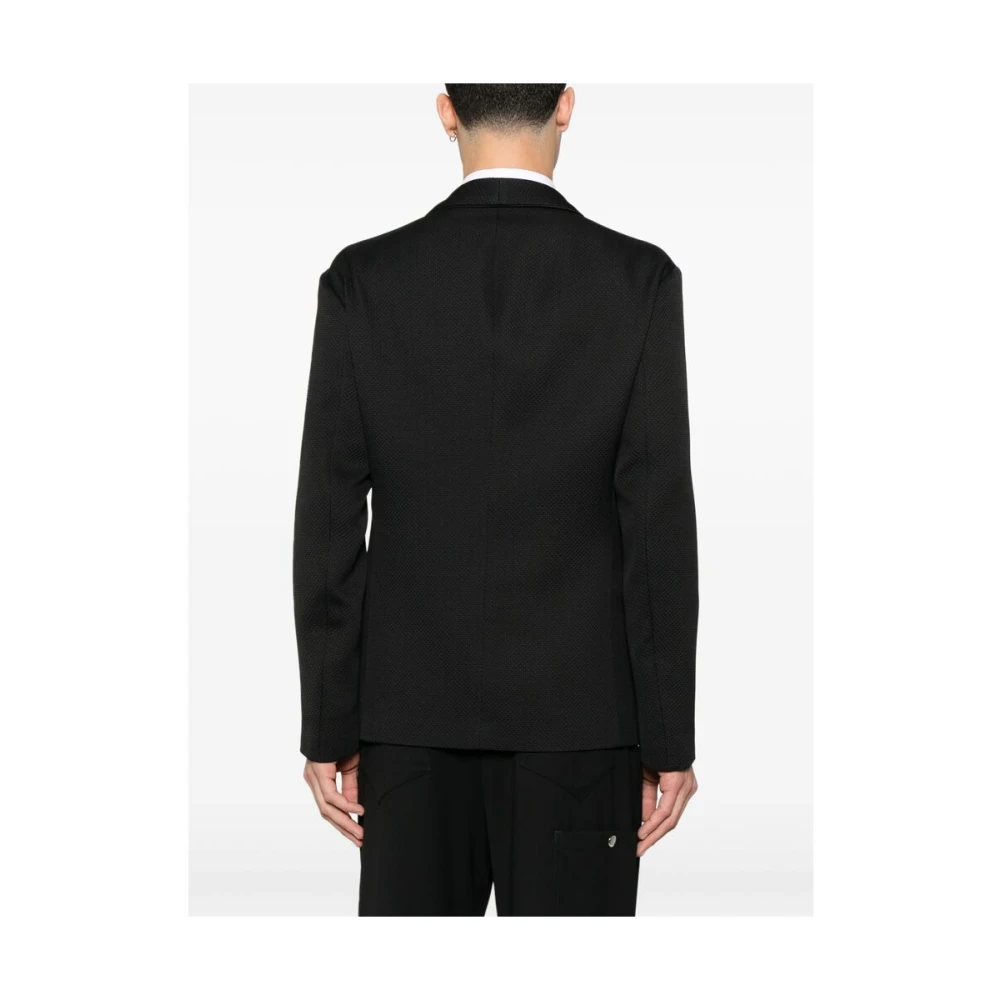 Giorgio Armani Zwarte Shawl Revers Jas Black Heren