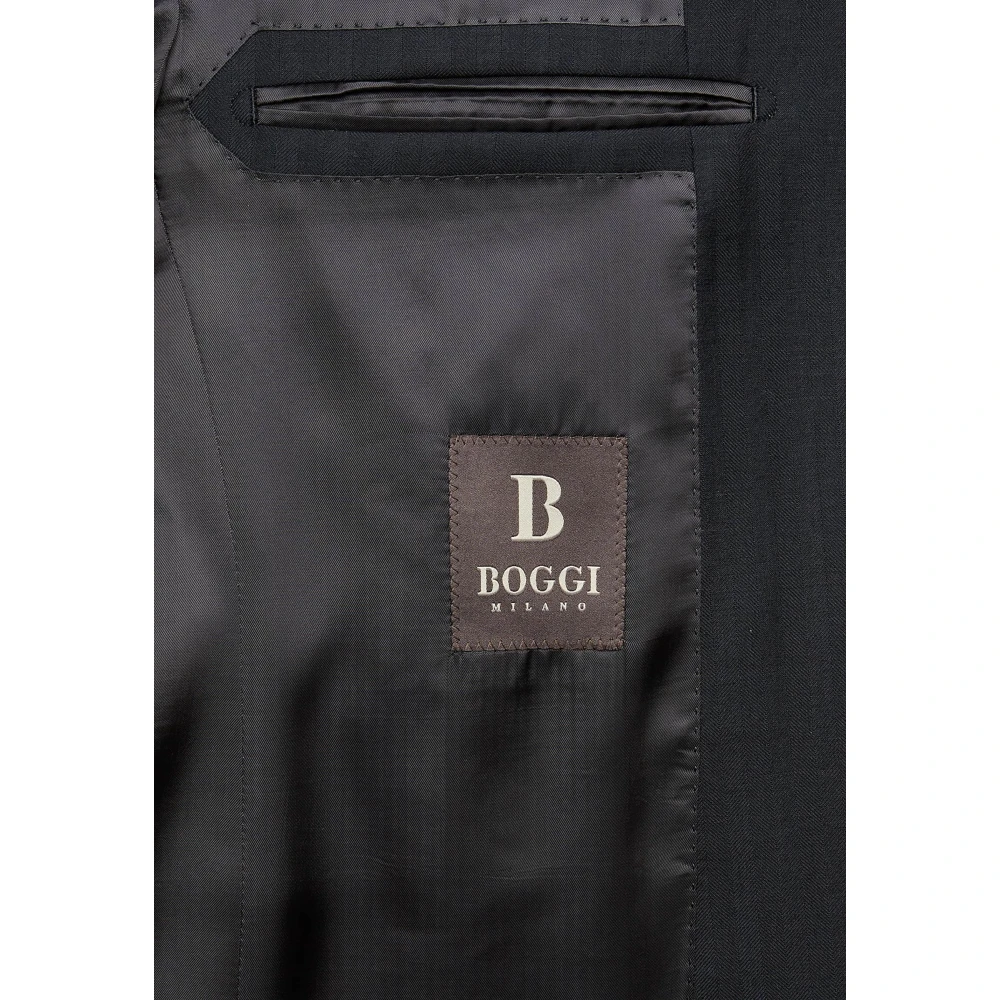 Boggi Milano Herenkostuum in keper van zuivere wol Black Heren