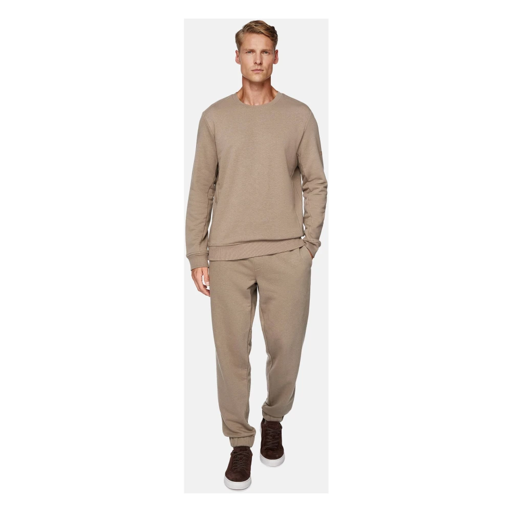 Boggi Milano Katoenmix Crew Neck Sweater White Heren